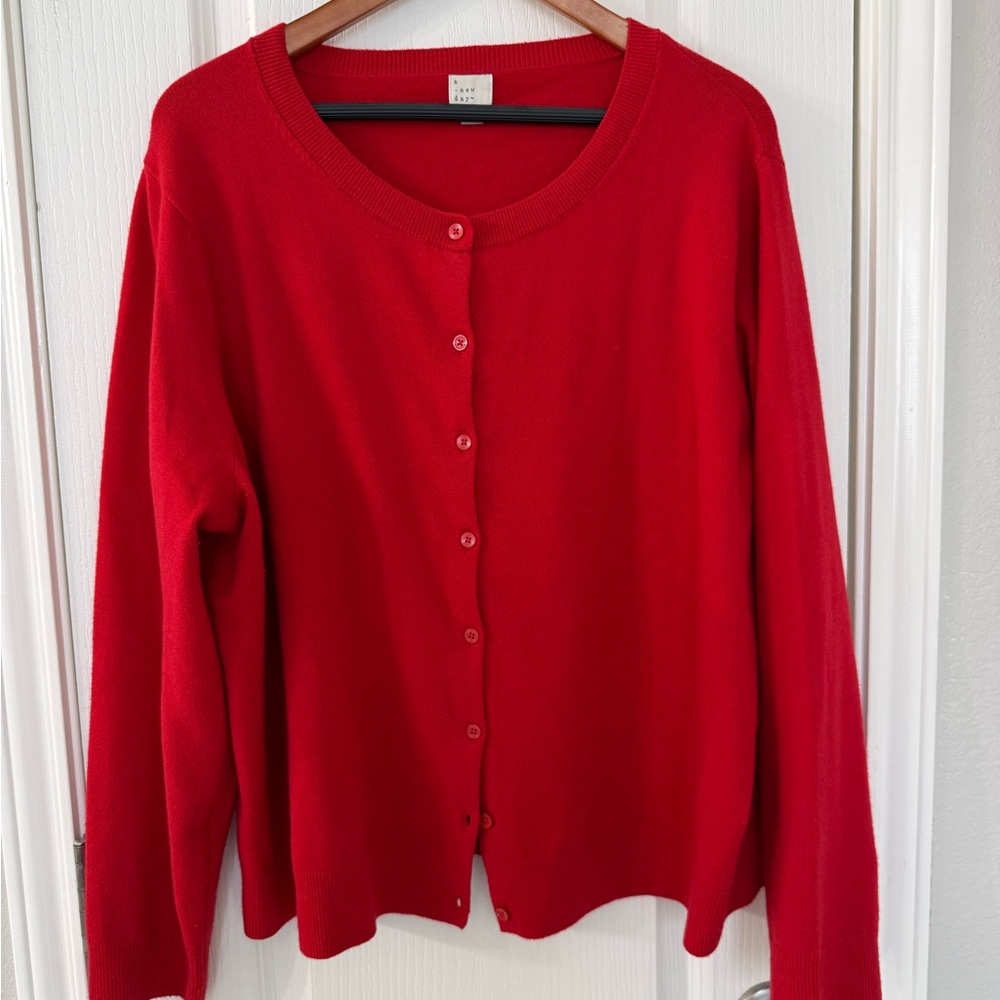 Soft red Cardigan Sweater